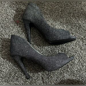 Caparros Black Sparkle Heels size 7.5